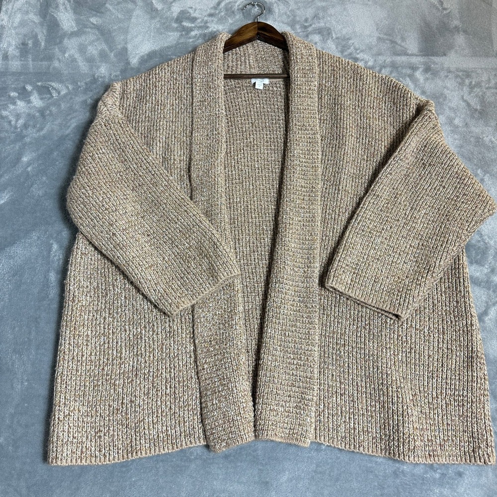Pure Jill Women's Cozy 2XL Oatmeal Cardigan Oversized Layering Lagenlook Granola